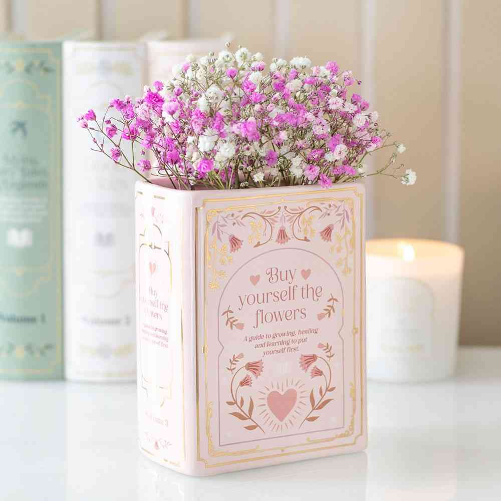 Something Different - Pink Book Shaped Vaas - Roze